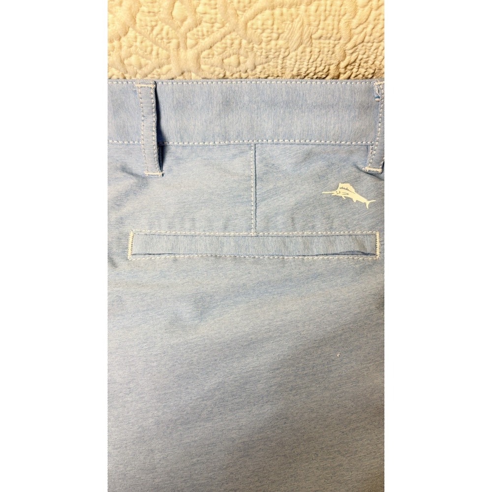 Excellent Tommy Bahama Men's Solid Lt. Blue Golf Shorts Size 30 Hawaian Style - Picture 9 of 16
